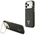 Case Guess 4G PU Triangle Logo & Stand Camera Magsafe Aizsargapvalks priek&scaron; iPhone 17 Pro Max / melns