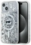 Karl Lagerfeld KLHMP15MLGCHSGH Liquid Glitter Chou Aizsargapvalks priek&scaron; iPhone 15 Plus/14 Plus 6.7" / caurspīdīgs