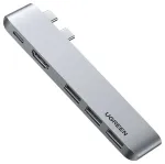 UGREEN 60559 Klēpjdatora dokstacija / portu replikators USB 3.2 Gen 1 (3.1 Gen 1) Type-C / sudraba