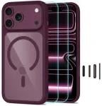 Tech-Protect MagOne CC phone case with MagSafe support for iPhone 18 Pro Max | iPhone 17 Pro Max red (with tempered glass in set)