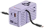 Verbatim Travel Adapter EU/UK/US GaN   1xUSB-C/1xUSB-A/2xUSB-C PD 70W purple 30188