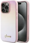 Dėklas Guess Saffiano Iridescent Script Hardcase, skirtas iPhone 14 Pro 6.1", rožinis