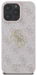 Guess PU 4G Metal Logo Case Aizsargapvalks priek&scaron; iPhone 16 Pro Max / rozā