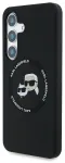 Karl Lagerfeld Liquid Silicone K&CH Heads MagSafe Case Aizsargapvalks priek&scaron; Samsung Galaxy S25+ / melns