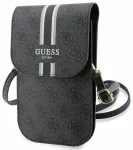 Guess PU 4G Printed Stripes Phone Bag Black