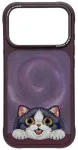 NIMMY case BIG EYED LYING CREAM CAT compatible with MagSafe for IPHONE 18 Pro/17 Pro purple
