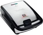 Tefal SW854D Waffeleisen Snack Collection 700W 4 Platten Black/Edelstahl