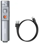Baseus Orange Dot belaidis prezentacijų lazerinis rodyklė &mdash; pilkas (su baterija)