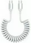 4smarts Spiral duomenų perdavimo ir įkrovimo laidas | USB-C į USB-C | 100W | baltas