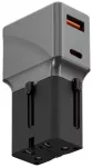 ENERGEA TravelWorld kelioninis įkroviklis | 25W | USB-A, USB-C | pilkas