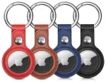 Apple AirTag PU Leather Case - Black, Brown, Red, Blue - 4 pieces