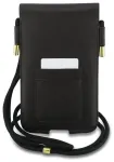 Lacoste PVC Blend Monogram Metal Logo Phone Pouch XL Brown