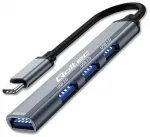 Qoltec 4-in-1 &scaron;akotuvas USB-C į USB 3.0 | 3x USB 2.0