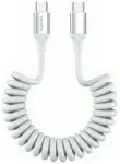 4smarts USB-C Spirālveida datu un uzlādes kabelis 1.35m / 100W / balts