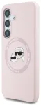 Karl Lagerfeld Liquid Silicone K&CH Heads MagSafe Case Aizsargapvalks priek&scaron; Samsung Galaxy S25 / rozā