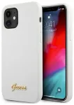 Guess GUHCP12SLSLMGWH Metal Logo Script Aizsargapvalks priek&scaron; iPhone 12 mini 5,4" / balts