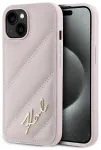 Karl Lagerfeld KLHCP15MPQDSMGP Hardcase Diagonal Quilted Sc Aizsargapvalks priek&scaron; iPhone 15 Plus/14 Plus 6.7" / rozā