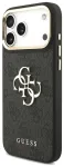 Guess PU Leather 4G Metal Logo Gold Frame Case Aizsargapvalks priek&scaron; iPhone 18 Pro Max / melns