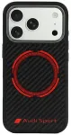 Case Audi RSQ Carbon Fiber Sport Red Circle MagSafe for iPhone 18 Pro / 17 Pro black