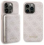 Guess GUBPM5P15X4GEMGP rinkinys iPhone 15 Pro Max 6.7" kietas dėklas + Powerbank 5000mAh MagSafe rožinis|pink 4G Metal Logo