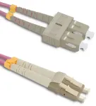 Qoltec Patchcord fiber optic LC/UPC - SC/UPC | Multimode | 50/125 | OM4 | Duplex | 2m