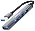 Qoltec 4-in-1 &scaron;akotuvas USB-A į USB 3.0 | 3x USB 2.0