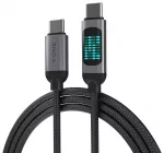 X-One FlowLink duomenų perdavimo ir įkrovimo laidas | USB-C į USB-C | 100W | su LED ekranu | 1.2m | juodas