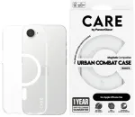 CARE by PanzerGlass Flagship Urban Combat apsauginis telefono dėklas iPhone 16e, baltas, su MagSafe palaikymu
