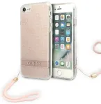 Guess GUOHCI8H4STP Hardcase 4G Print Strap Aizsargapvalks priek&scaron; iPhone SE 2022 / SE2020 / 7 / 8 / rozā