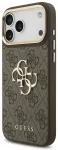 Guess PU Leather 4G Metal Logo Gold Frame Case Aizsargapvalks priek&scaron; iPhone 18 Pro Max / brūns