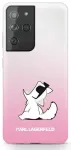 KLHCS21LCFNRCPI Karl Lagerfeld PC|TPU Choupette Eats Cover for Samsung Galaxy S21 Ultra Gradient Pink