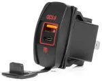 Boat Shaped Waterproof Phone Charger with RED LED Backlight USB + USB C QC3.0 12/24V AMIO-04229