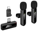 Wireless double microphone Lightning / USB C Hoco L20A black