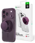 AmazingThing Titan Pro Pop Lens telefono dėklas su stovu ir MagSafe palaikymu iPhone 18 Pro violetinis
