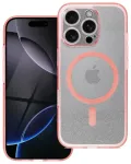 Clear Mag Cover telefono dėklas su MagSafe palaikymu iPhone 16 Pro rožinis