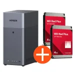 UGREEN NASync DH2300 NAS sistema 2 lizdų 8TB įskaitant 2x WD WD40EFPX NAS kietieji diskai - 4 TB