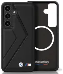Etui BMW Leather Oversized Stripes MagSafe Aizsargapvalks Priek&scaron; Samsung Galaxy S25