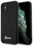 Guess GUHCN61PMSDGSK Hardcase Disco Metal Script Aizsargapvalks priek&scaron; iPhone 11 / Xr 6.1" / melns