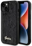 Guess GUHCP14SPSFDGSK Hardcase Sequin Script Metal Aizsargapvalks priek&scaron; iPhone 14 / 15 / 13 6.1" / melns