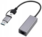 Gembird A-USB3AC-LAN-01 Gigabit tīkla adapteris USB 3.1 + Type-C / pelēks