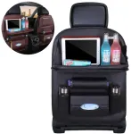 Car seat organizer seat protector seat cover shelf mini car table black