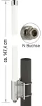 DELOCK Antenne LoRa omnidir. N-Bu 8dBi 147cm outd. wei&szlig;