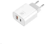 Maxximus MX Alfa kelioninis įkroviklis | 20W | PD, QC | USB-C, USB-A | su USB-C į USB-C laidu komplekte | baltas