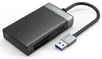 Orico CL4D-A3 USB-A 3.0 SD microSD CF MS 5 Gb/s Memory Card Reader - Black and Silver