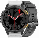 GRAVITY Smartwatch GT24-2 GPS Viedpulkstenis ar melnu silikona siksniņu + baltu silikona siksniņu / melns