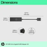 HP USB 3.0 &ndash; Gigabit RJ45 tinklo adapteris G2 4Z7Z7AA juodas
