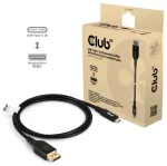 Club3D Kabelis USB Type C <-> DP 2.1 1m 10K60Hz St/St mažmeninei prekybai