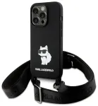 Karl Lagerfeld KLHCP15XSCBSCNK iPhone 15 Pro Max 6.7" kietas dėklas juodas|black Crossbody Silicone Choupette