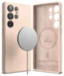 Ringke Galaxy S25 Ultra silikono magnetinis dėklas Pink Sand