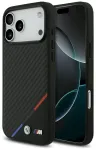 BMW M Carbon Case Tricolor Line MagSafe Aizsargapvalks priek&scaron; iPhone 17 Pro Max / melns